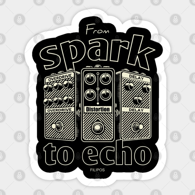 From Spark to Echo. Guitar. Sticker by filiposwear
